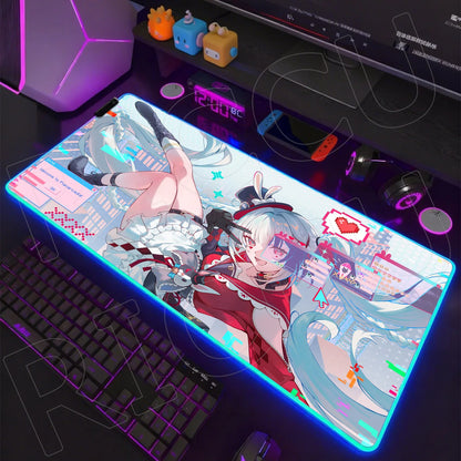 Riccu Edition: XXL RGB Extended Gaming Desk Mat with Custom LED Lighting