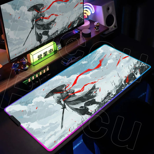 RGB LED Gaming Desk Mat – Large Mouse Pad with Anti-Slip Base
