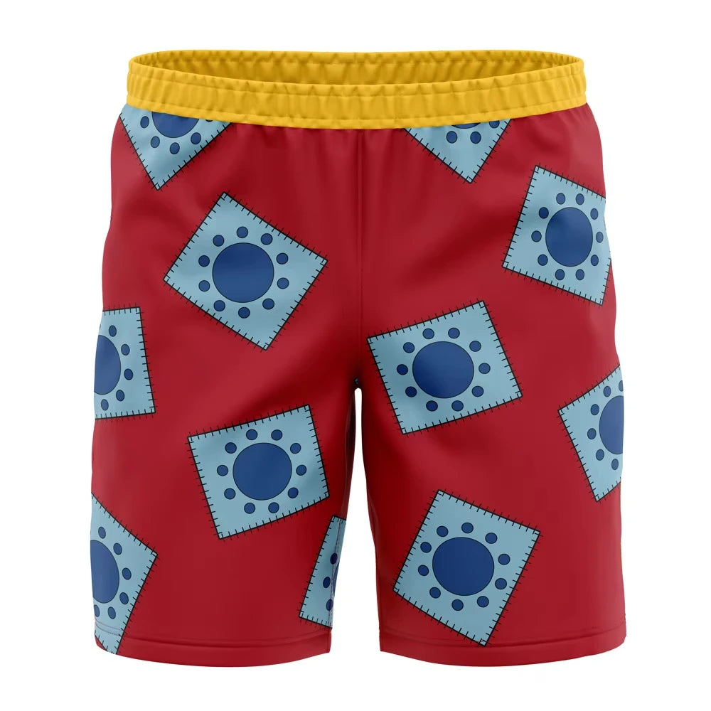 One Piece Anime Basketball Shorts – Luffy Straw Hat Print