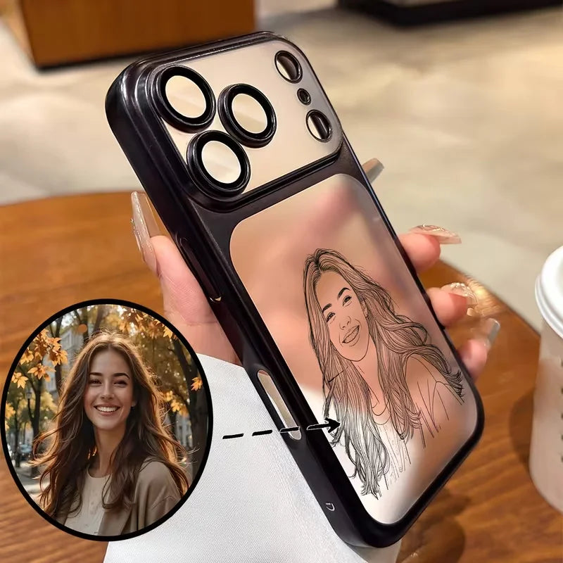 The Bespoke Portrait: Custom Line Art Frosted Case