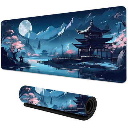 Sakura Scenery Mouse Pad – Cherry Blossom & Landscape Gaming Desk Mat