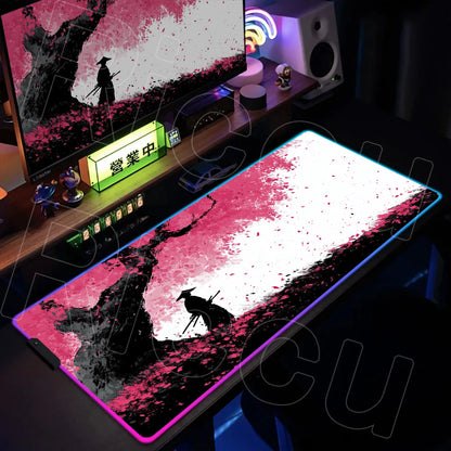 RGB LED Gaming Desk Mat – Large Mouse Pad with Anti-Slip Base