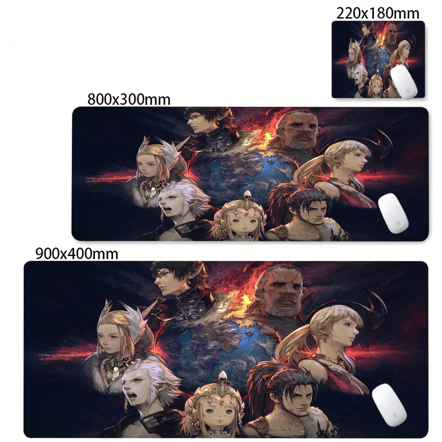 Anime Gaming Mouse Pad XXL - Large Desk Mat with Stitched Edges