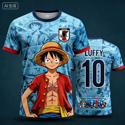 One Piece Anime Costume T-Shirt | Luffy Football Jersey