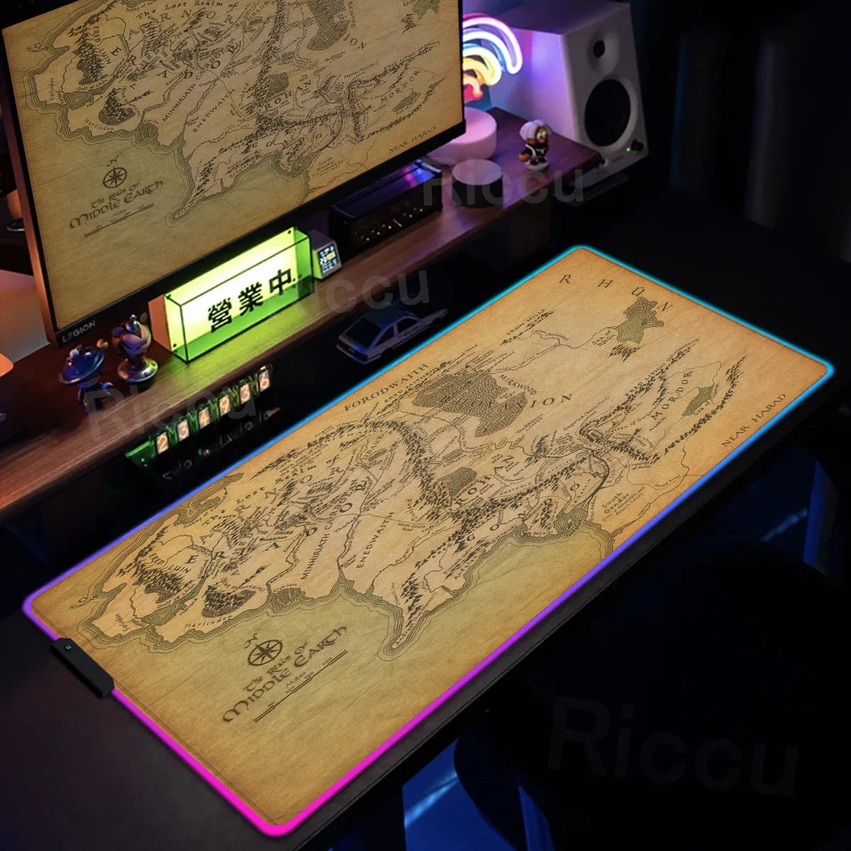 Kingdom Edition: XXL RGB Extended Gaming Desk Mat with Custom LED Lighting