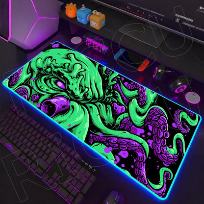 Sea Edition: RGB Extended Gaming Desk Mat with Custom LED Lighting