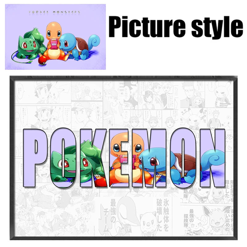Pokémon Pikachu Custom Name Poster – Anime Canvas Wall Art