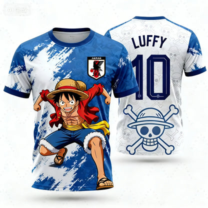 One Piece Anime Costume T-Shirt | Luffy Football Jersey