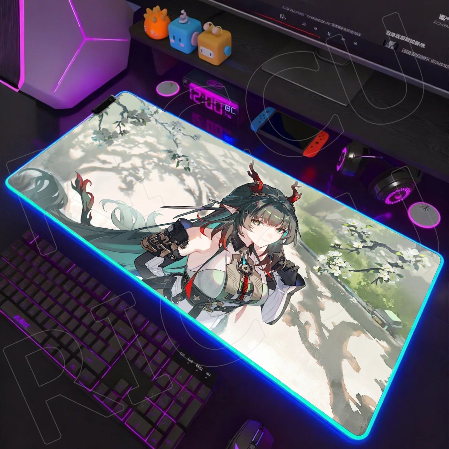 RGB LED Gaming Mouse Pad – Anime Desk Mat