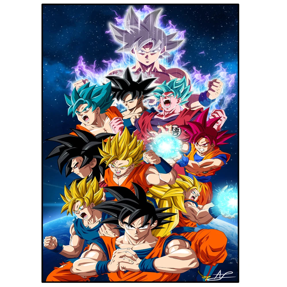 Dragon Ball Anime Poster – Goku, Vegeta & More | Canvas Wall Art