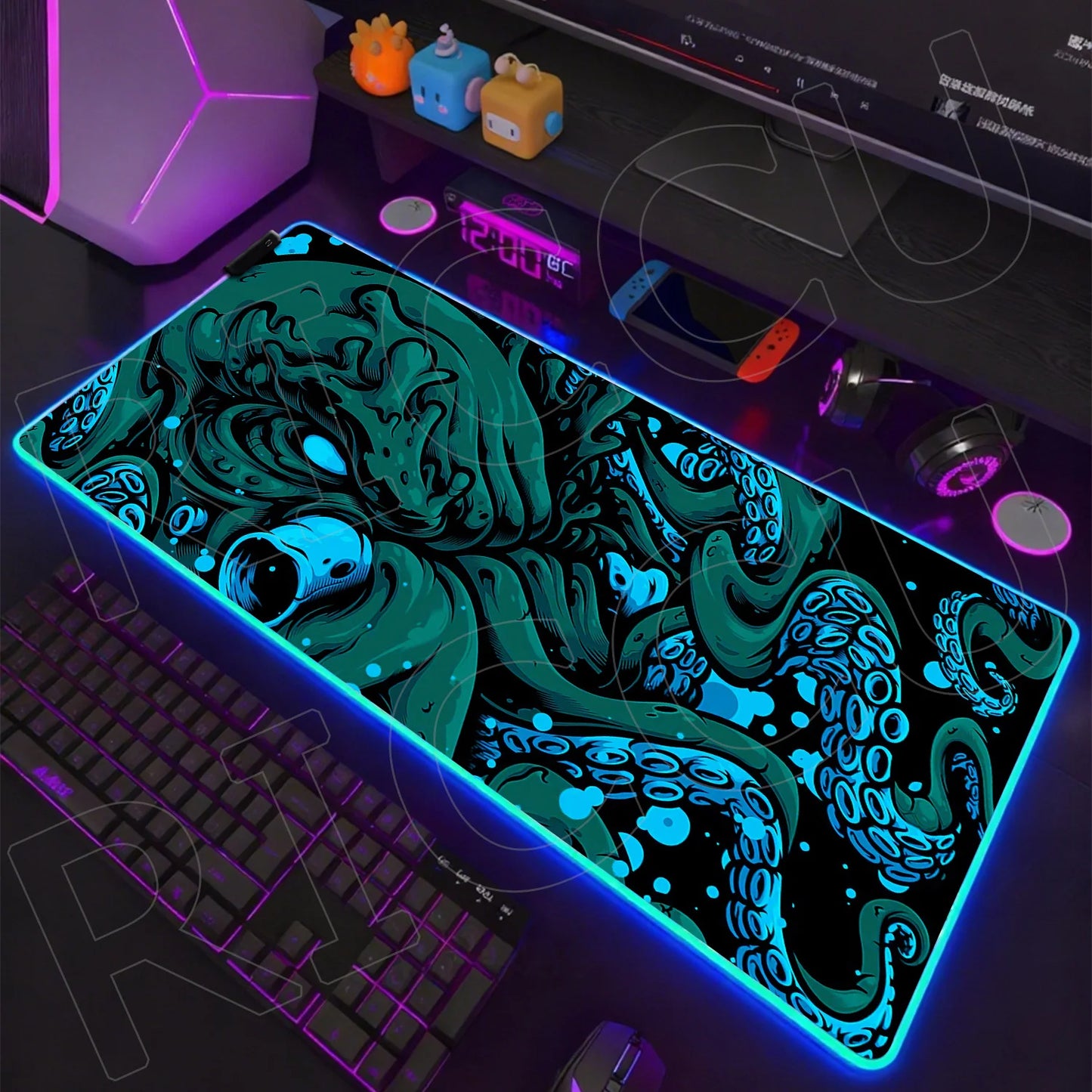 Sea Edition: RGB Extended Gaming Desk Mat with Custom LED Lighting