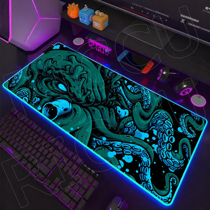 Sea Edition: RGB Extended Gaming Desk Mat with Custom LED Lighting