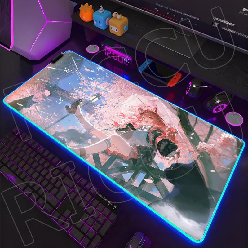 NTE Edition: RGB Extended Gaming Desk Mat with Custom LED Lighting