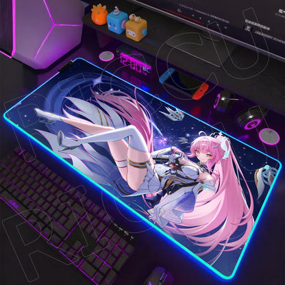 Waves Edition: XXL RGB Extended Gaming Desk Mat with Custom LED Lighting