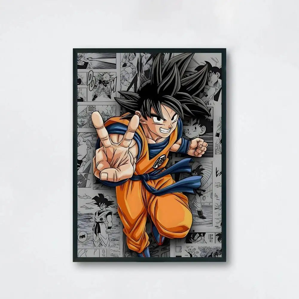 Dragon Ball Anime Canvas Poster – Goku & Vegeta Wall Art