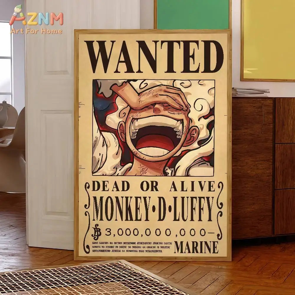 The Grand Line Collection: High-Definition One Piece Wanted Canvas Art