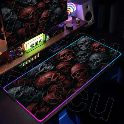 Horror Edition: XXL RGB Extended Gaming Desk Mat with Custom LED Lighting