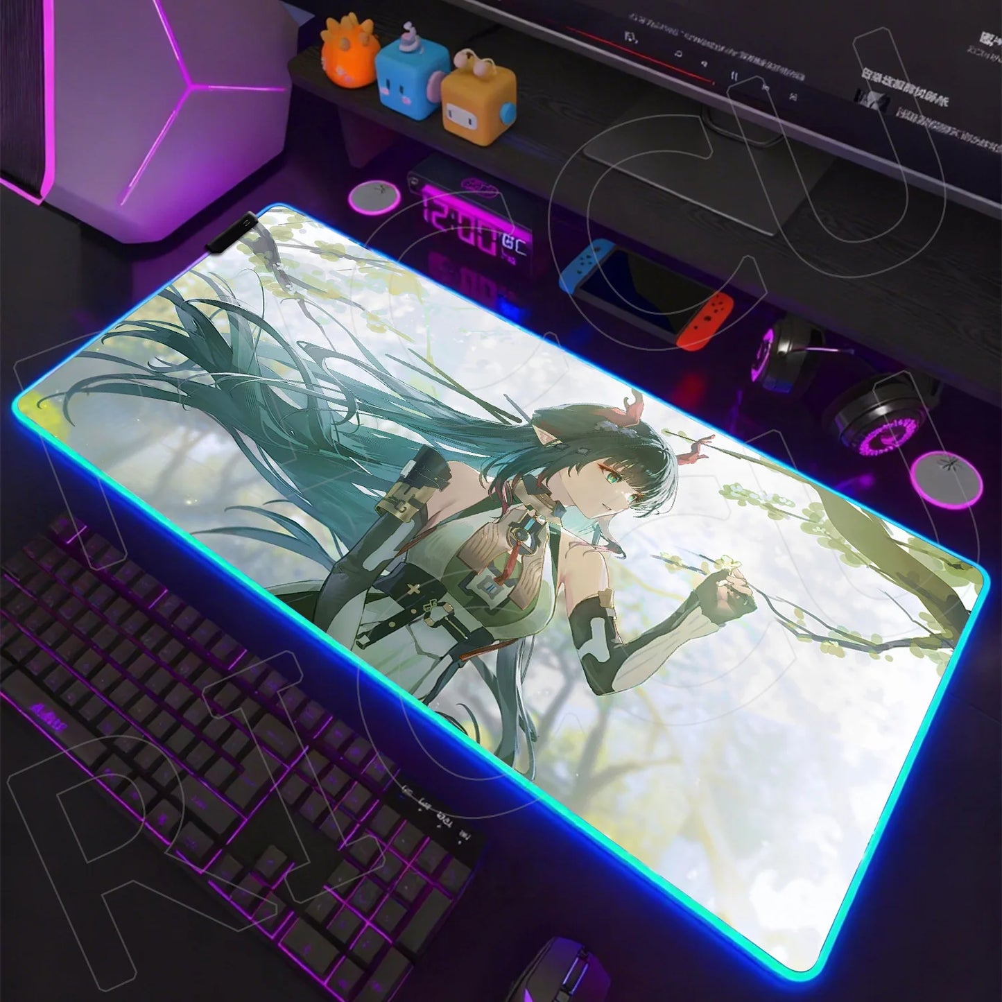RGB LED Gaming Mouse Pad – Anime Desk Mat