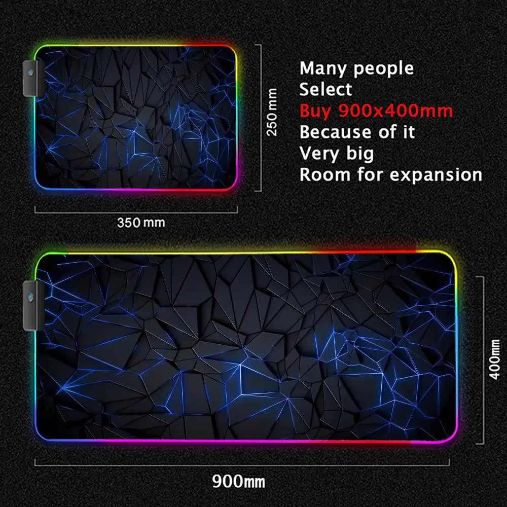 RGB Gaming Mouse Pad – Geometric Art LED Backlit