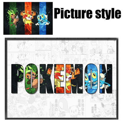 Pokémon Pikachu Custom Name Poster – Anime Canvas Wall Art