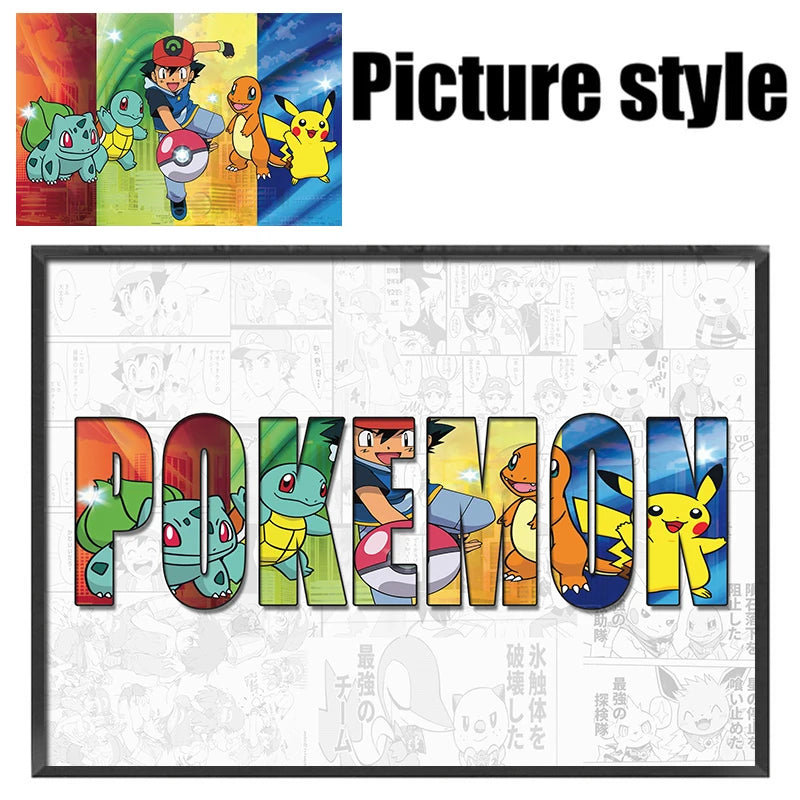 Pokémon Pikachu Custom Name Poster – Anime Canvas Wall Art