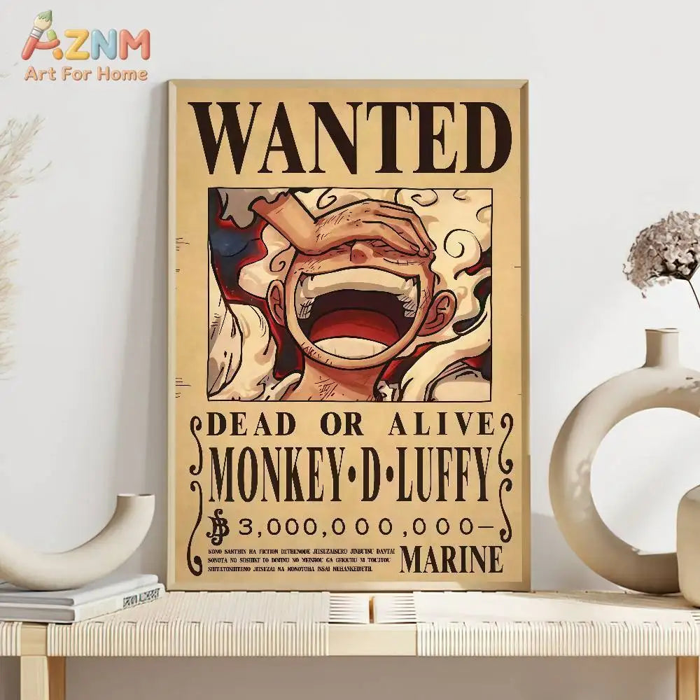 The Grand Line Collection: High-Definition One Piece Wanted Canvas Art