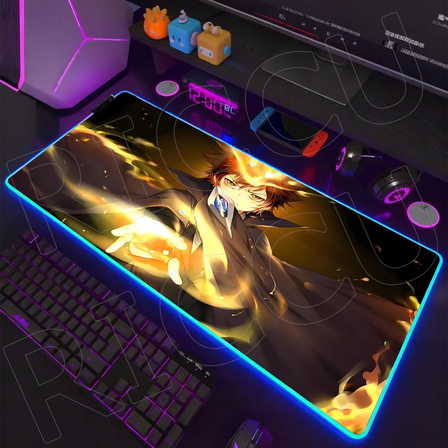 RGB LED Gaming Mouse Pad – XXL Anime Desk Mat with HD Printing