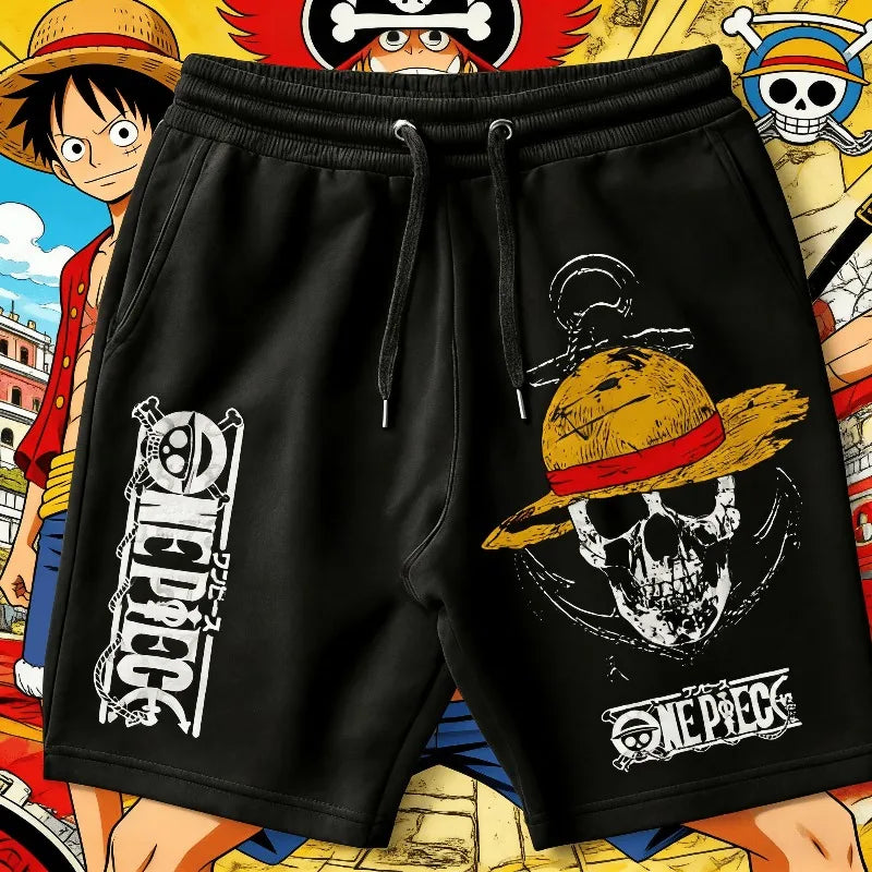 One Piece Anime Printed Shorts – Luffy & Zoro Summer Loose Pants