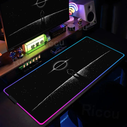 Space Edition: RGB Extended Gaming Desk Mat with Custom LED Lighting