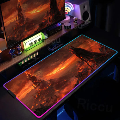 Kingdom Edition: XXL RGB Extended Gaming Desk Mat with Custom LED Lighting