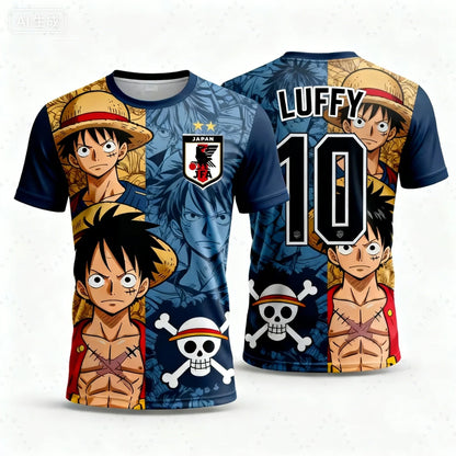 One Piece Anime Costume T-Shirt | Luffy Football Jersey