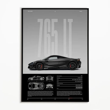 The Heritage Garage Series: Classic Black & White Car Canvas Art