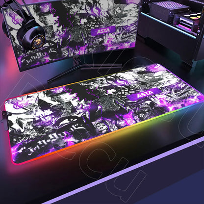 XXL RGB Gaming Mouse Pad – Black Clover Asta Deskmat