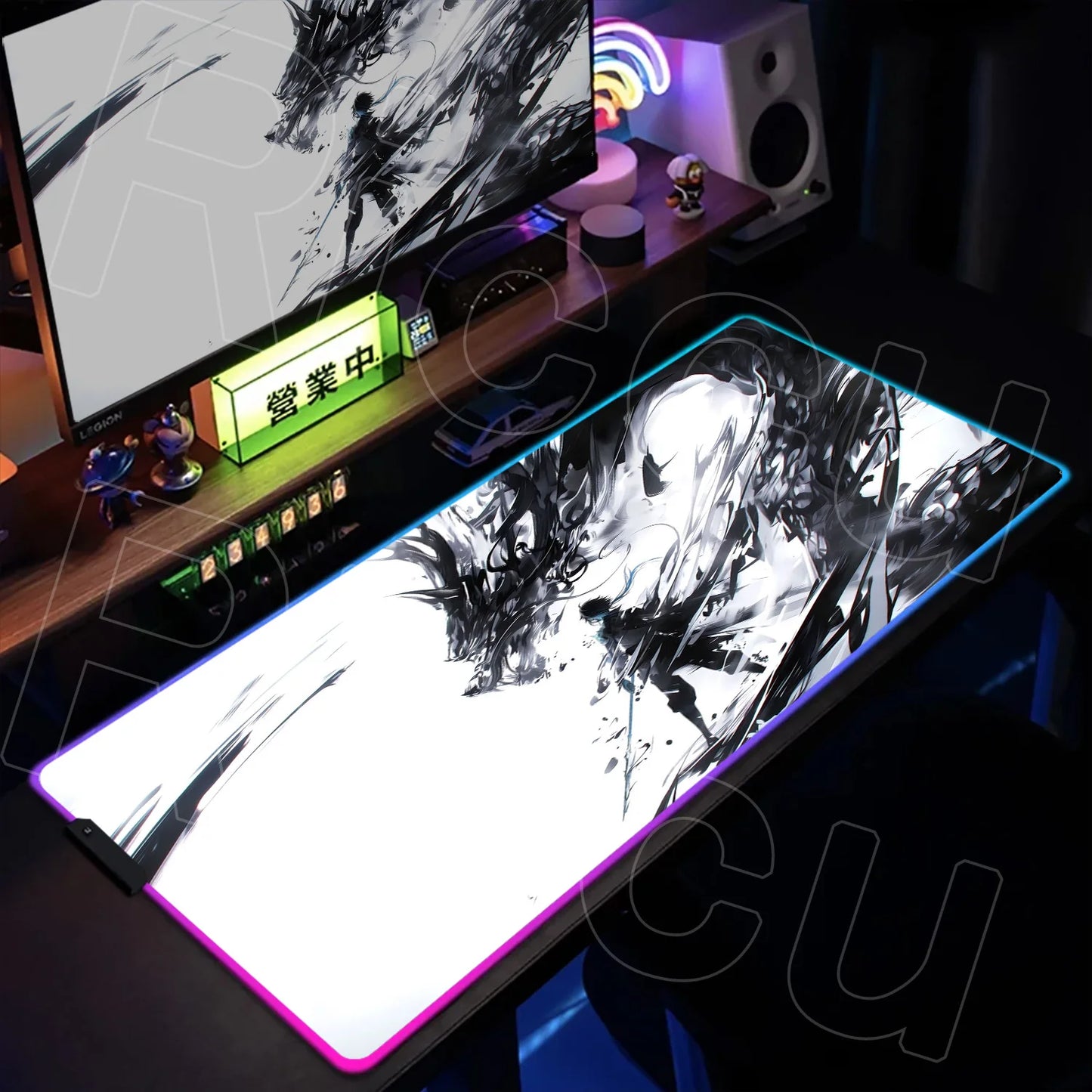 RGB LED Gaming Desk Mat – Large Mouse Pad with Anti-Slip Base