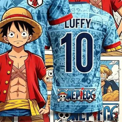 One Piece Luffy Japan Football Jersey T-Shirt