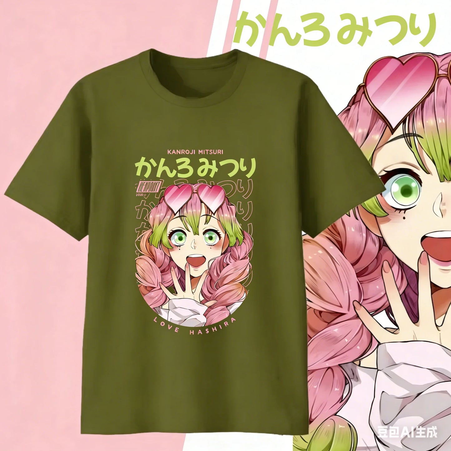 Demon Slayer Mitsuri Cosplay Tee – Premium Cotton Anime T-Shirt
