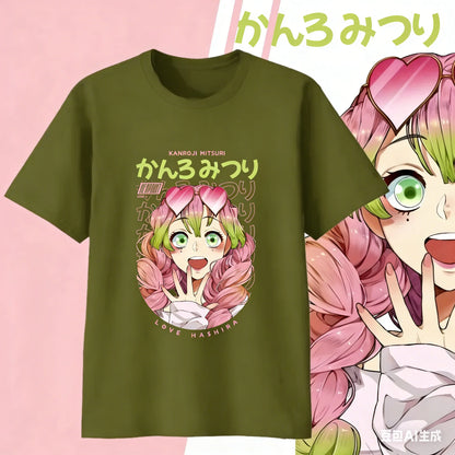 Demon Slayer Mitsuri Cosplay Tee – Premium Cotton Anime T-Shirt