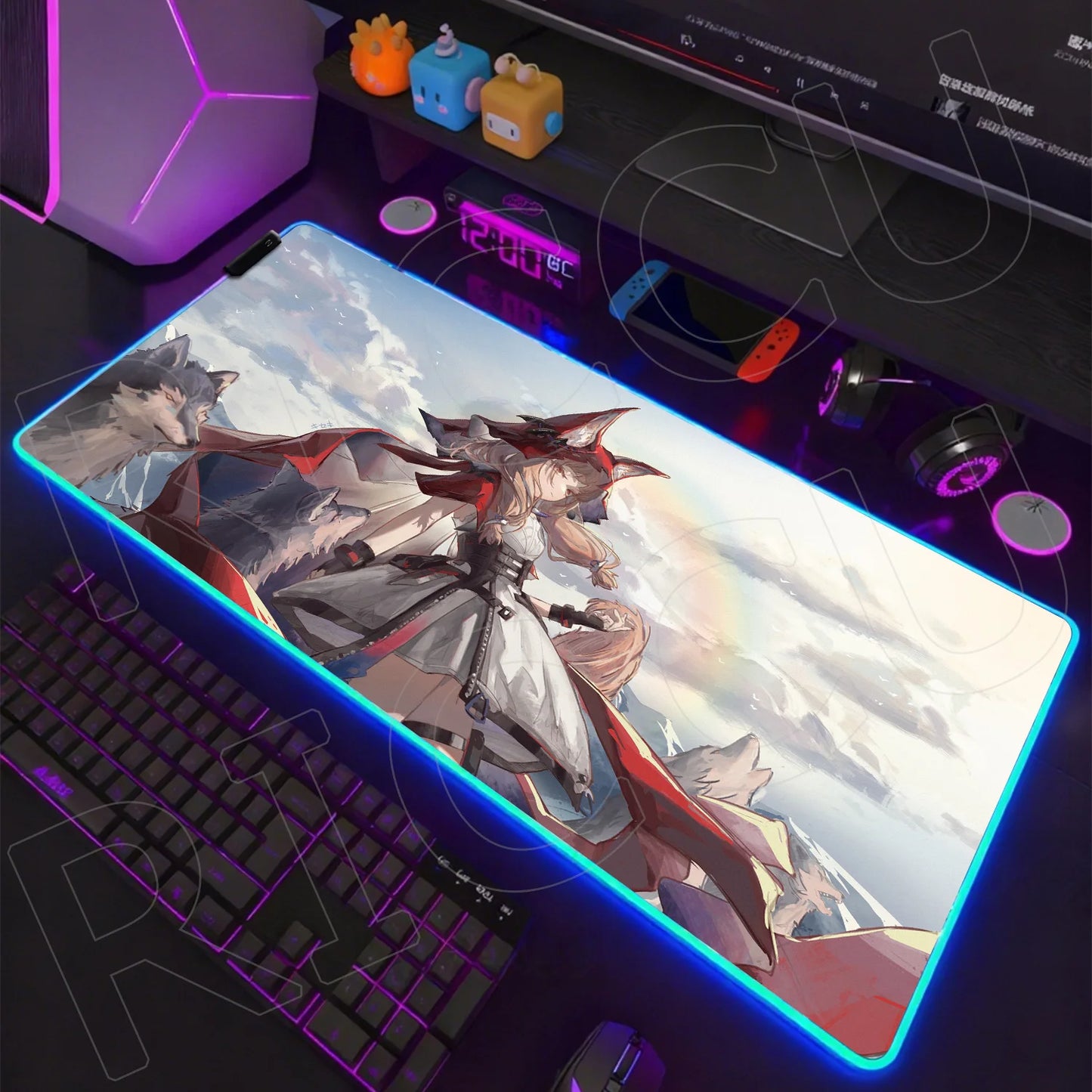 Knights Edition: RGB Extended Gaming Desk Mat with Custom LED Lighting