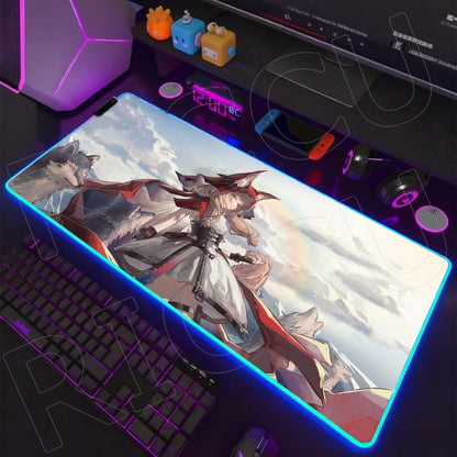 Knights Edition: RGB Extended Gaming Desk Mat with Custom LED Lighting