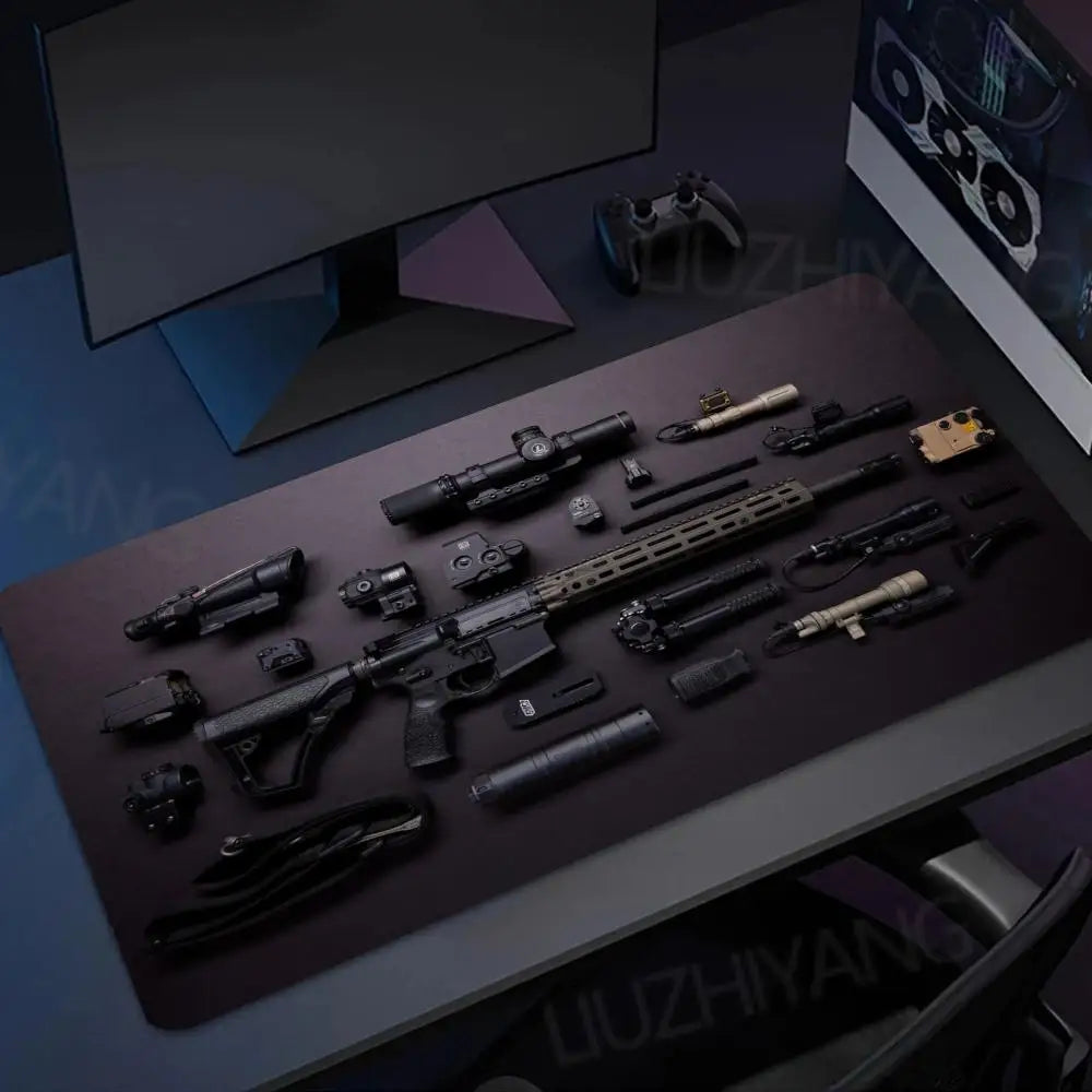 Gun Parts Design XXL Gaming Mouse Pad – Non-Slip Desk Mat