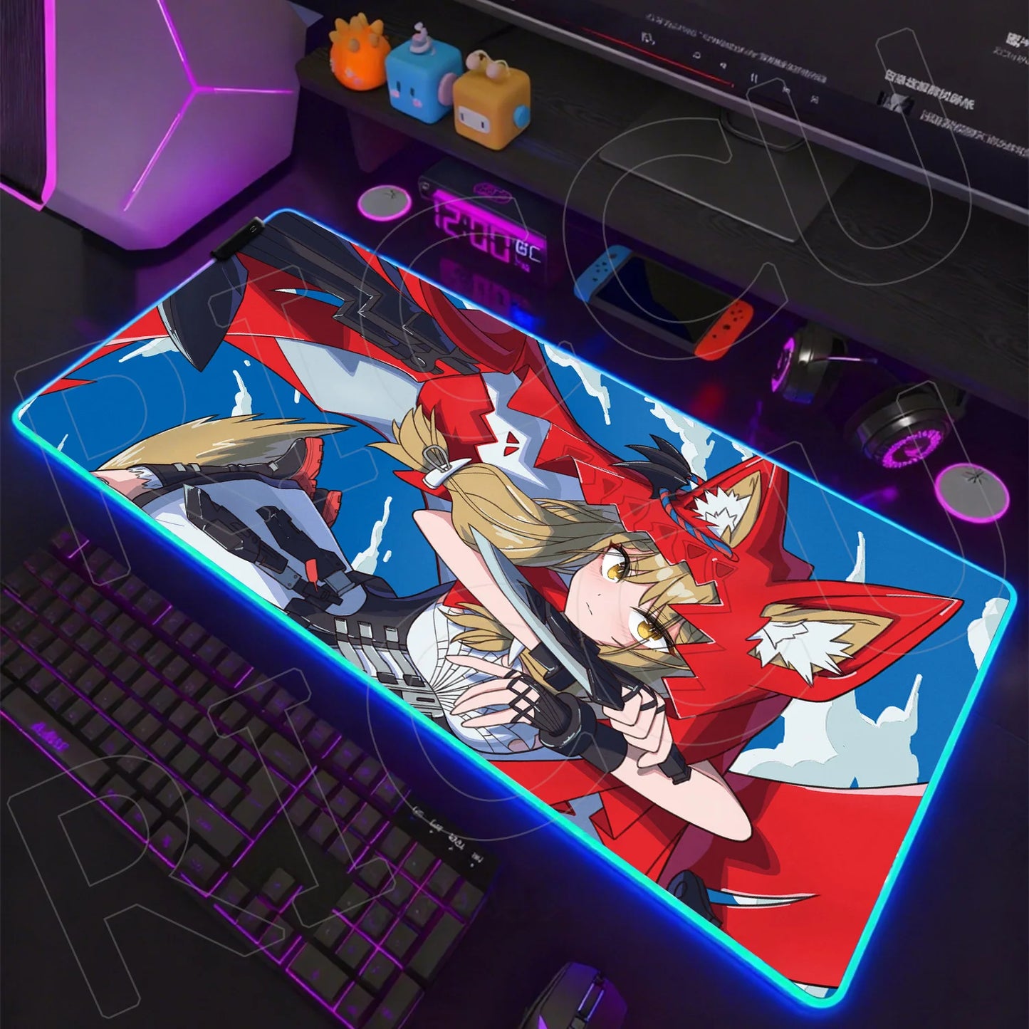 Knights Edition: RGB Extended Gaming Desk Mat with Custom LED Lighting