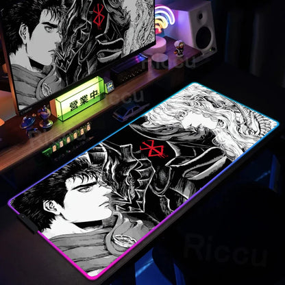 Berserk Edition: XXL RGB Extended Gaming Desk Mat with Custom LED Lighting