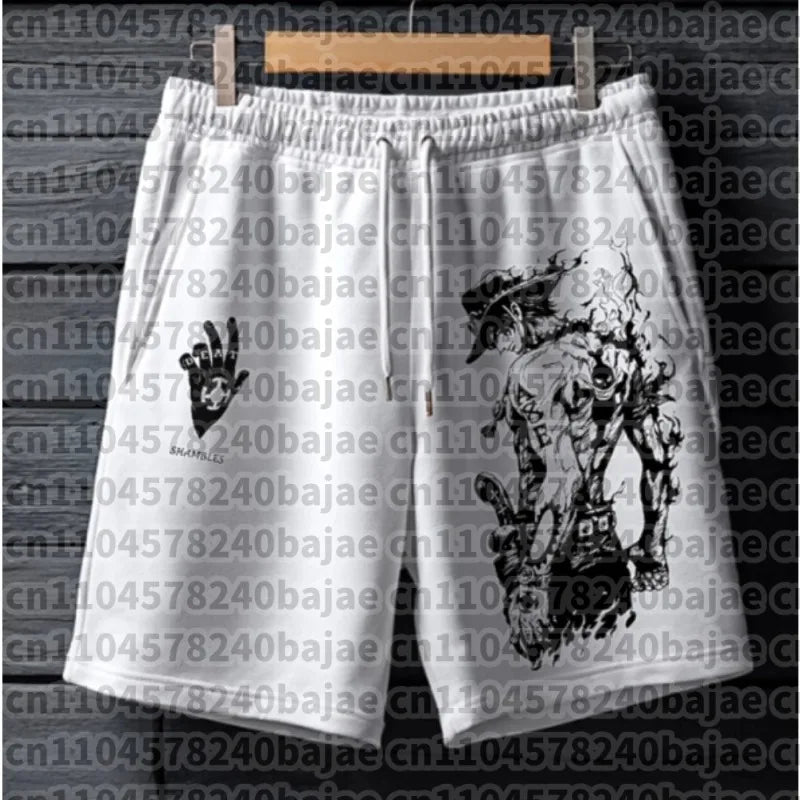 One Piece Anime Printed Shorts – Luffy & Zoro Summer Loose Pants