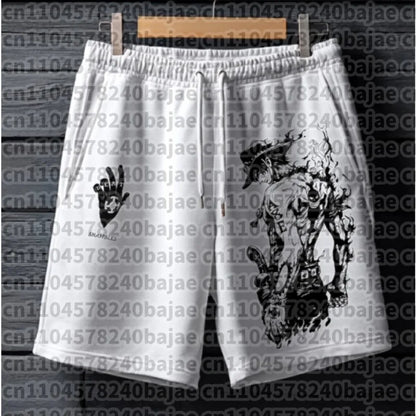 One Piece Anime Printed Shorts – Luffy & Zoro Summer Loose Pants