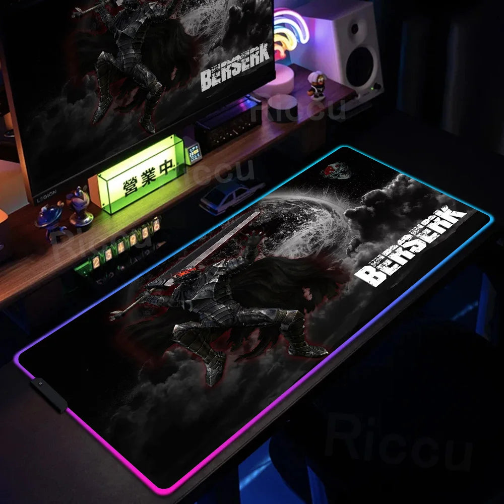 Berserk Edition: XXL RGB Extended Gaming Desk Mat with Custom LED Lighting