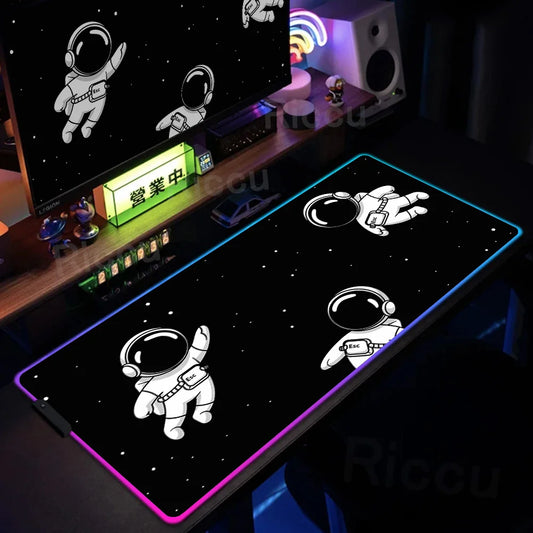 Space Edition: RGB Extended Gaming Desk Mat with Custom LED Lighting