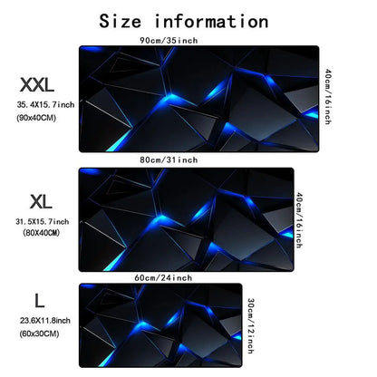 Geometric 3D Mouse Pad – XXL Non-Slip Gaming & Office Desk Mat