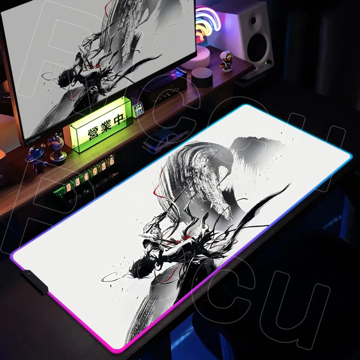 RGB LED Gaming Desk Mat – Large Mouse Pad with Anti-Slip Base
