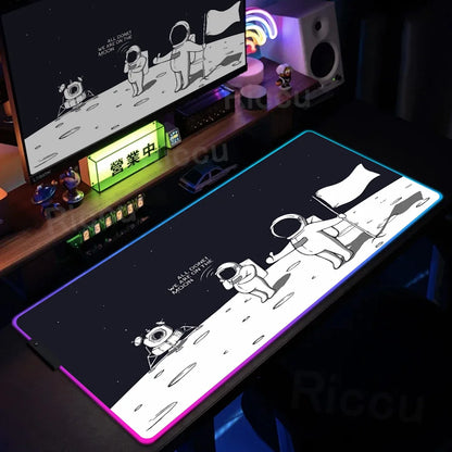 Space Edition: RGB Extended Gaming Desk Mat with Custom LED Lighting