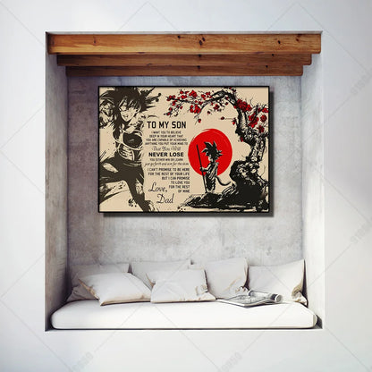 Dragon Ball Z Anime Canvas Poster – Goku & Vegeta Wall Art